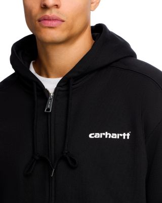 Zip Front Logo Graphic Hoodie