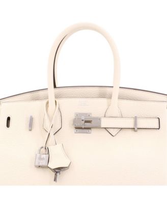 Birkin 30 Handbag Light Clemence with Palladium Hardware
