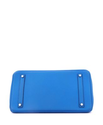 Birkin 35 Handbag Blue Togo with Palladium Hardware