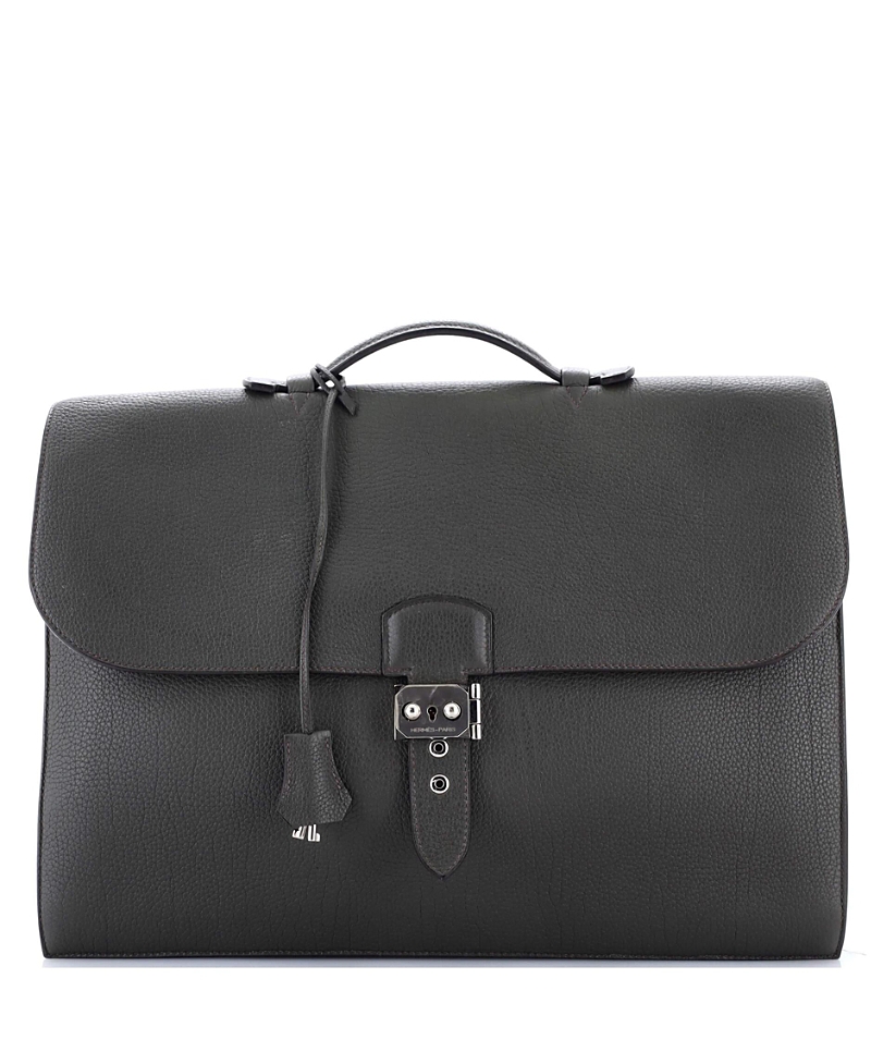 PRE-OWNED HERMES Pre-owned Hermes 41 Sac A Depeches Bag Togo In Gray