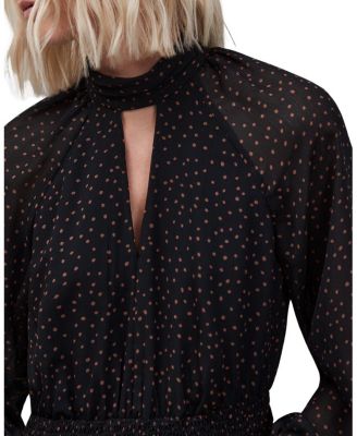  Dash Print Tiered Mini Dress