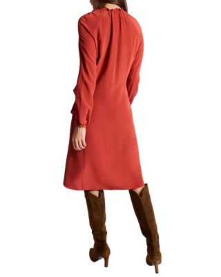 Jayda Silk Long Sleeve Ruffle Dress