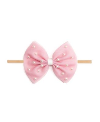 Girls' Pretty Pearl Tulle Bow Baby Headband - Baby