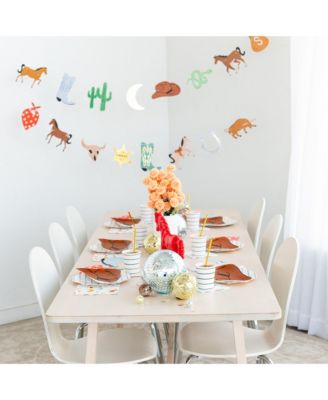  Yeehaw Cowboy Birthday Garland, Set of 16 Pieces and Hanging Twine - Ages 5-7