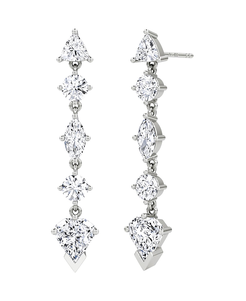 Vrai Mixed Drop Shield Earring in 14K Gold, 3.5ctw Lab Grown Diamonds · OS