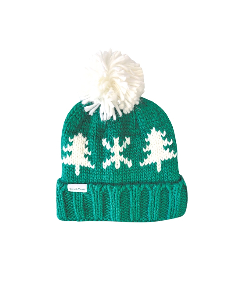 Bits & Bows Boys' Evergreen Bobble Hat - Big Kid In Green