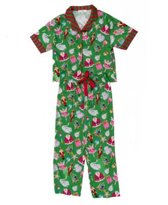  Girls' Silky Holiday Bauble Short Sleeve Pants Set - Little Kid, Big Kid