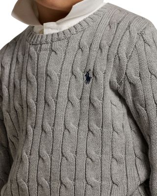 Boys' Cable-Knit Cotton Sweater - Little Kid