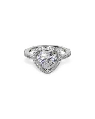 Le Bisou Cubic Zirconia Heart Halo Ring
