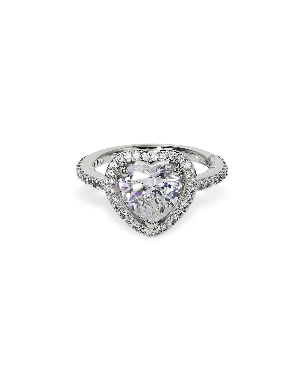 Nadri Le Bisou Cubic Zirconia Heart Halo Ring