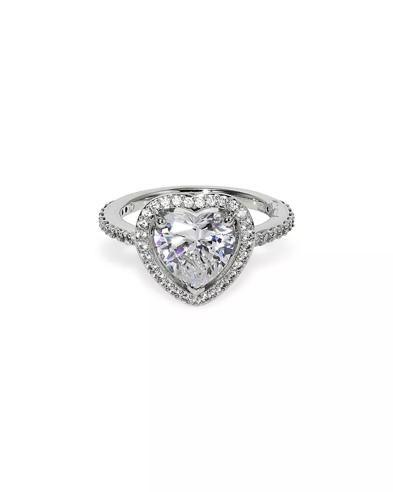 Nadri Le Bisou Cubic Zirconia Heart Halo Ring