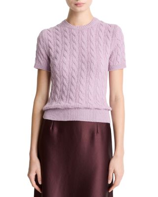 Cable Knit Short Sleeve Sweater