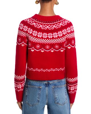 Shantae Merino Wool Crewneck Fair Isle Cardigan Sweater