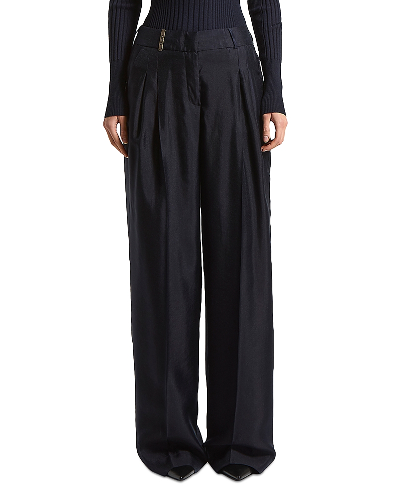 Peserico Inverted Pleat Pants In Black