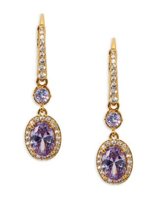 Maiden Cubic Zirconia Oval Halo Drop Earrings