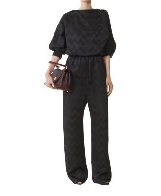 Fluid Pants In Jacquard Viscose