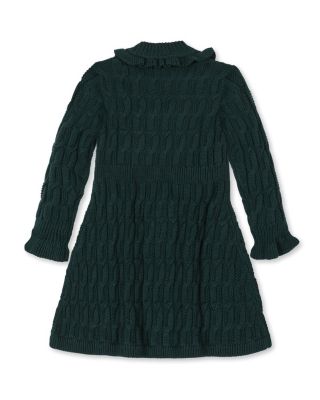Girls' Organic Ruffle Edge Cable Knit Sweater Dress - Little Kid, Big Kid