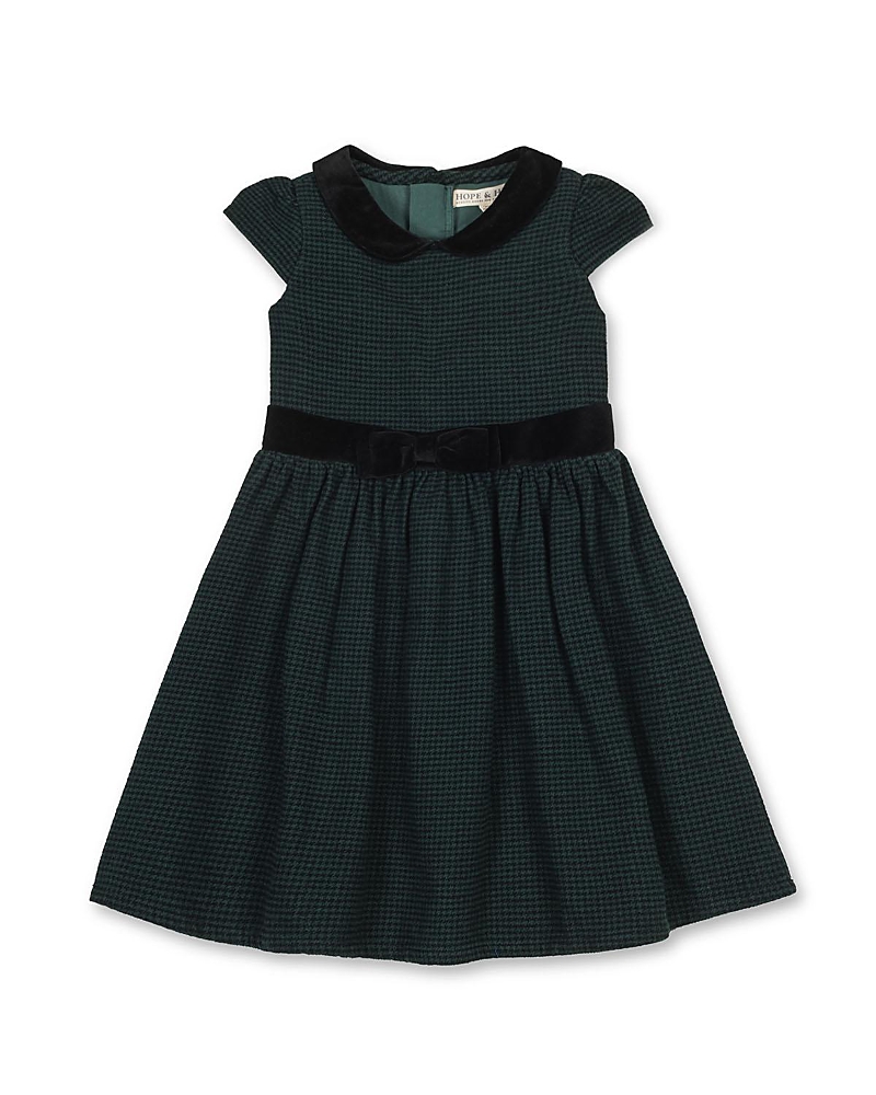 Hope & Henry Kids' Organic Flutter Sleeve Peter Pan Collar Party Dress In Multi