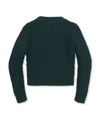 Girls&#39; Organic Long Sleeve Herringbone Cardigan Sweater - Little Kid, Big Kid