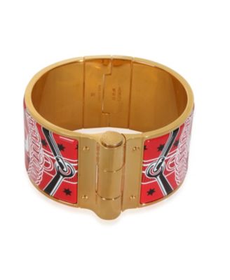 Eperon d'or Bandana Enamel Hinged Gold Plated Bracelet