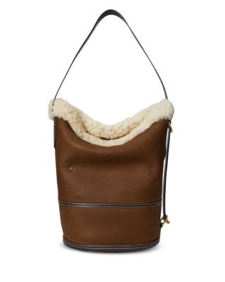 Bellport Shearling Sling Bucket Bag