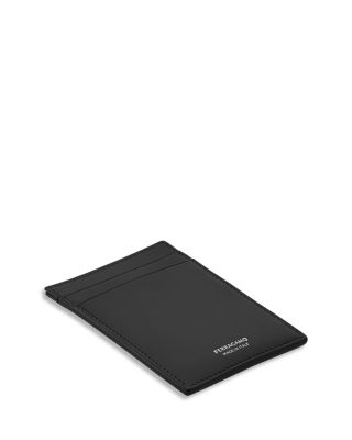 Calfskin Leather Money Clip Card Holder