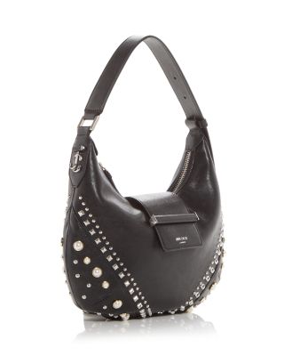 Bar Hobo Embellished Leather Shoulder Bag