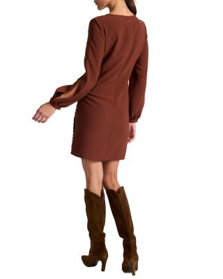  Pauli Shift with Grommet Detail in Satin Back Crepe Dress