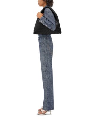 Small Hop Intrecciato Leather Shoulder Bag