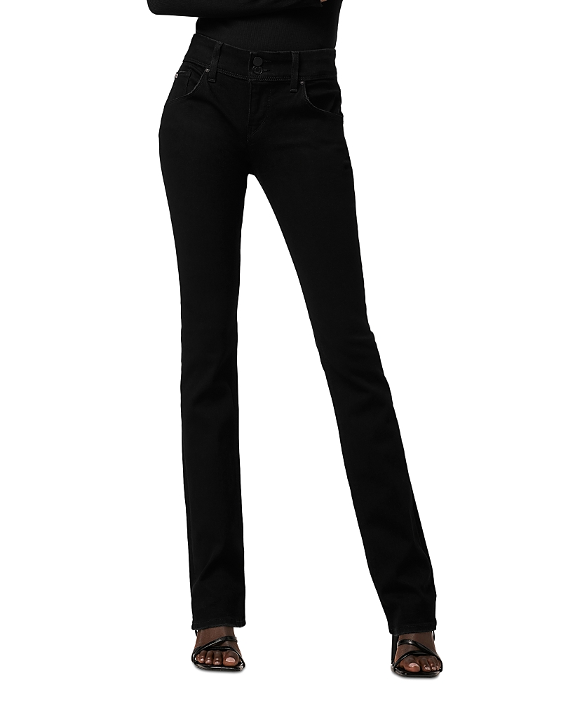 Hudson Beth Mid Rise Baby Bootcut Jeans in Black