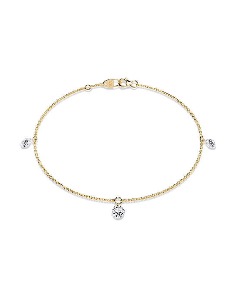 Vrai Floating 3 Station Bracelet in 14K Gold, 0.75ctw Round Brilliant Lab Grown Diamonds, 7 · OS
