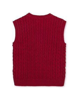Boys' Organic V-Neck Cable Sweater Vest - Little Kid, Big Kid