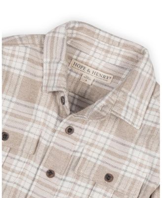 Boys' Organic Long Sleeve Flannel Shirt with Double Flap Pockets - Little Kid, Big Kid