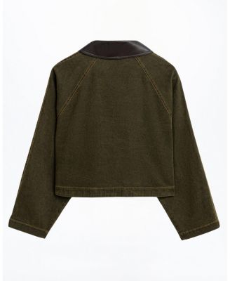  Contrast Collar Utility Cropped Jacket