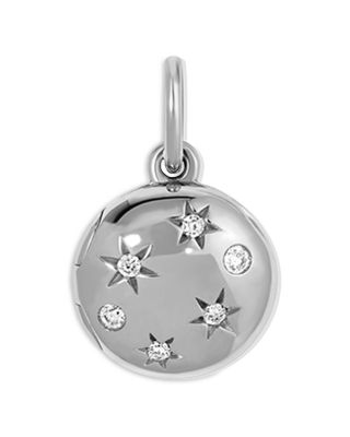 Adina Reyter Sterling Silver Diamond Celestial Locket Hinged Charm Pendant