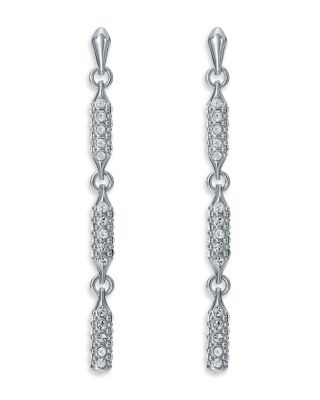 Corinne Cosmic Crystal Silver Tone Drop Earrings, 1.9"L