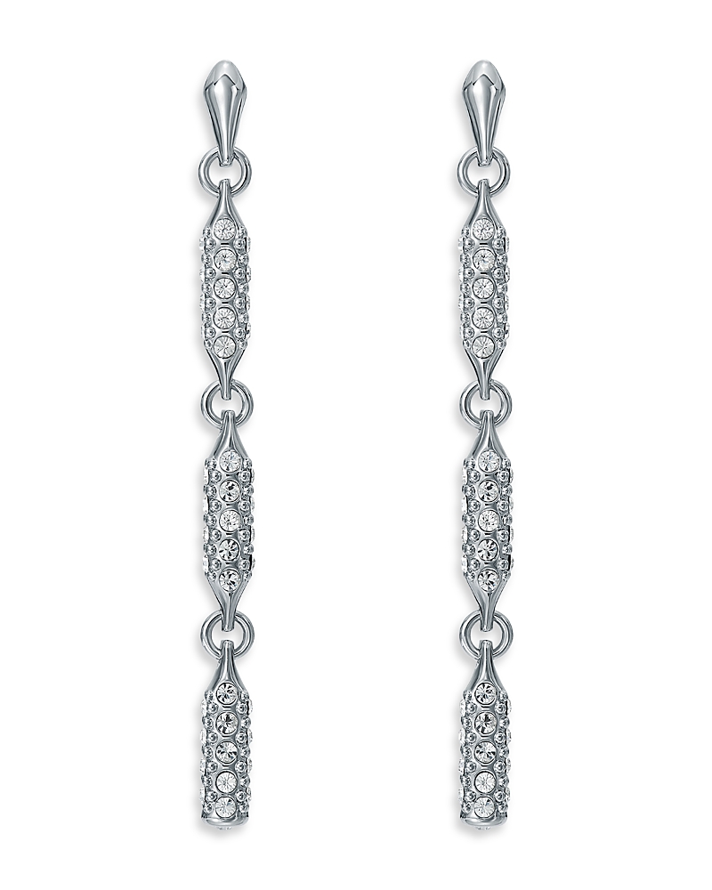 Ted Baker Corinne Cosmic Crystal Silver Tone Drop Earrings, 1.9l In Metallic