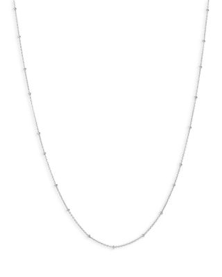 Polished Bead Saturn Link Chain Necklace, 16"