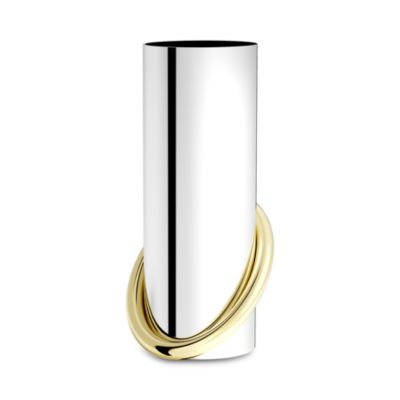 Stainless Steel and Brass Ring Vase
