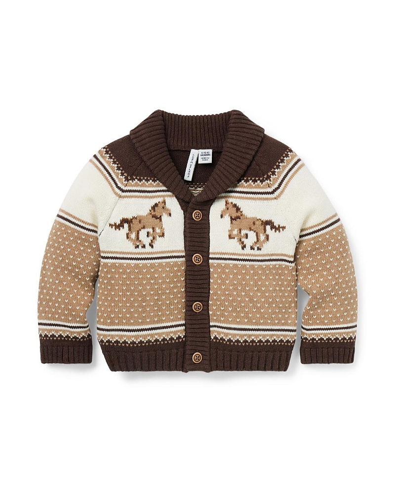 Janie and Jack Boys' The Little Equestrian Cardigan - Baby