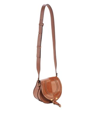 Marcie Small Checkered Suede & Leather Saddle Bag