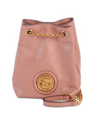 Horse Medal Mini Leather Bucket Bag