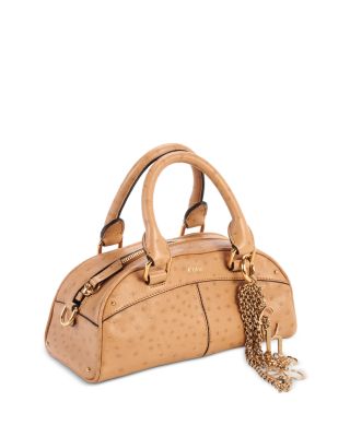 Small Stippled Leather Bowling Bag