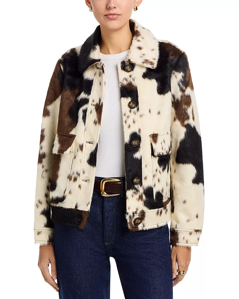 Bernardo Cow Print Jacket