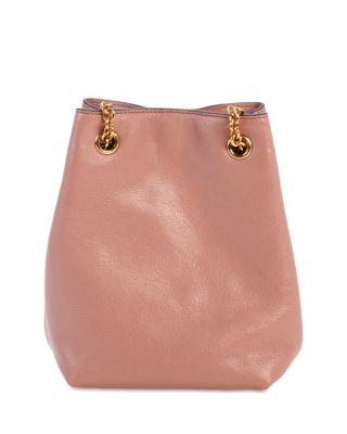 Horse Medal Mini Leather Bucket Bag