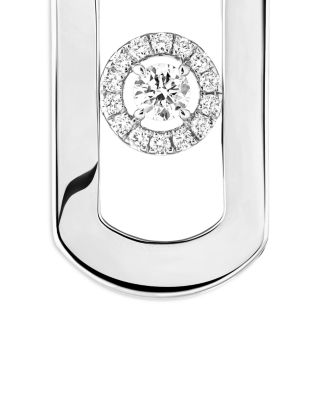 18K White Gold So Move Diamond Halo Oval Drop Earrings