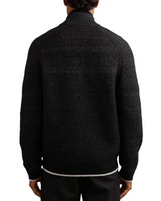 Stockdale Long Sleeved Half Zip Brushed Ribbed Sweater