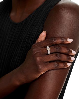 Diamond Beaded Multirow Ring in 14K Yellow & White Gold, 0.5 tcw