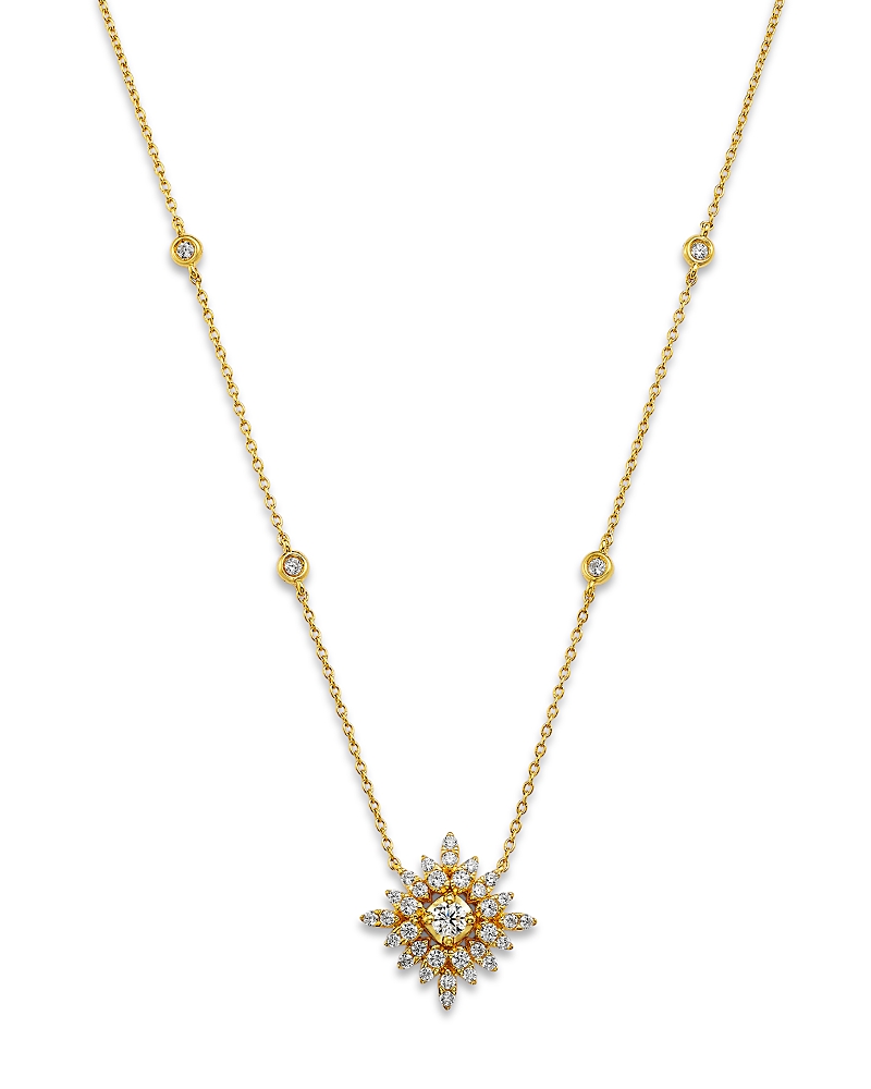 Bloomingdale's Fine Collection Diamond Starburst Pendant Necklace in 14K Yellow Gold, 0.50 tcw
