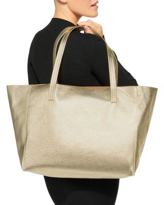 Violet Large Metallic Leather Tote